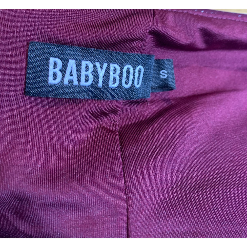 BabyBoo Women's Small Maroon Polyurethane Halter Dress Zip Back - Picture 7 of 10